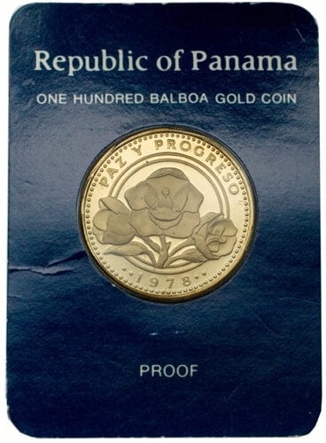 kosuke_dev パナマ 1978年 ピースオブプログレス 100バルボア 金貨 プルーフ