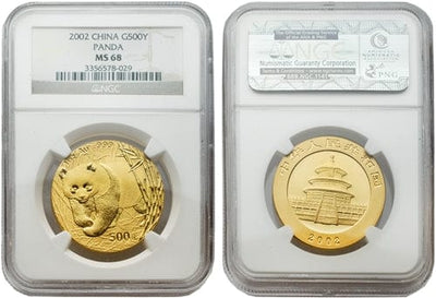 kosuke_dev NGC 中国 パンダ 2002年 500元 金貨 MS68
