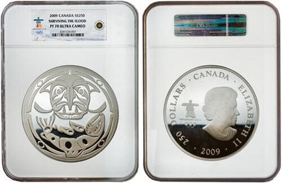 kosuke_dev NGC カナダ 冬季オリンピック 洪水からの生存 2009年S 250ドル 銀貨 ウルトラカメオ  PF70