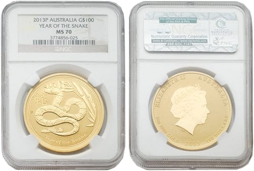 kosuke_dev 【NGC MS70】オーストラリア 蛇 1oz 100ドル金貨 2013年