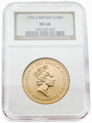 【NGC MS68】イギリス エリザベス2世 1oz 100ポンド金貨 1996年