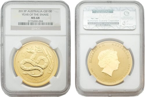kosuke_dev 【NGC MS68】オーストラリア 蛇 1oz 100ドル金貨 2013年