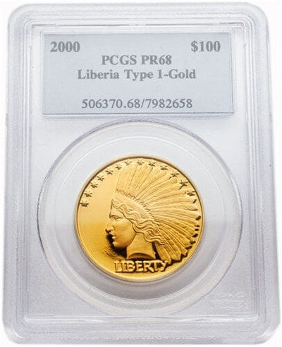 kosuke_dev 【PCGS PR-68】リベリア サン＝ゴーダンス インディアン トリビュート 100ドル金貨 2000年