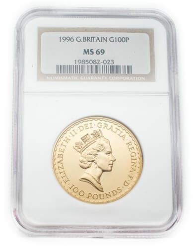 【NGC MS69】イギリス エリザベス2世 1oz 100ポンド金貨 1996年