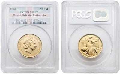 kosuke_dev 【PCGS MS67】イギリス ブリタニア金貨 1/2oz 50ポンド 2001年
