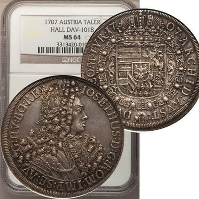 kosuke_dev NGC オーストリア ジョセフ1世 1707年 ターレル 銀貨 MS64