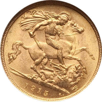 【超セール】1915 オーストラリア 1/2ソブリン NGCMS64 金貨