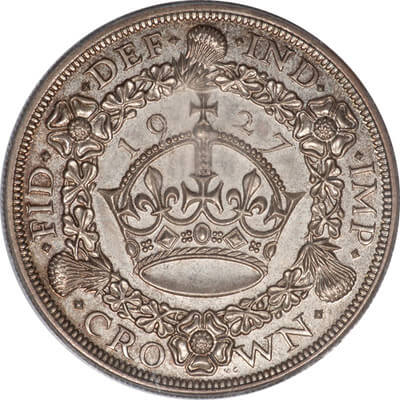 PCGS イギリス ジョージ5世 1927年 クラウン 銀貨 プルーフ PR65 ...