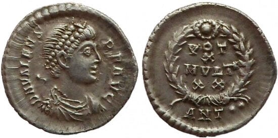 kosuke_dev ビザンツ帝国 ヴァレンス 367-375年 シルクァ 銀貨 極美品