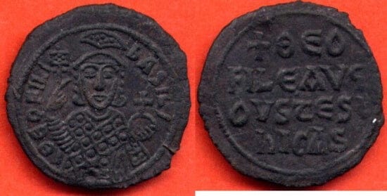 kosuke_dev ビザンツ帝国 テオフィロス 829-842年 フォリス 青銅貨 極美品