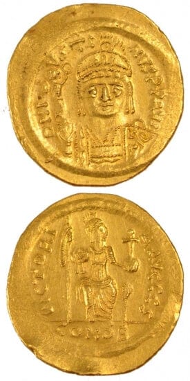 kosuke_dev ビザンツ帝国 ユスティヌス2世 565-578年 ソリダス 金貨 美品+