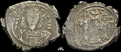 kosuke_dev ビザンツ帝国 コンスタンティン4世 ヘラクレイオス ティベリウス 668-685年 ヘクサグラム 銀貨