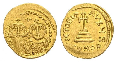 kosuke_dev ビザンツ帝国 ヘラクレイオス ヘラクレイオスコンスタンティヌス 610-641年 ソリダス 金貨 美品