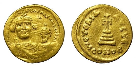 kosuke_dev ビザンツ帝国 ヘラクレイオス 610-641年 ソリダス 金貨 美品