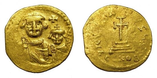 kosuke_dev ビザンツ帝国 ヘラクレイオス 610-641年 ソリダス 金貨 美品