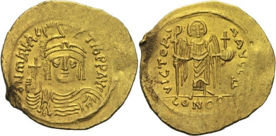 kosuke_dev ビザンツ帝国 ティベリウス2世 582-602年 ソリダス 金貨 美品