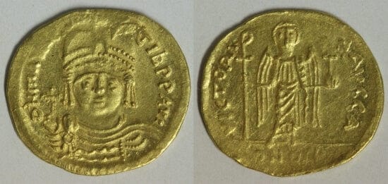kosuke_dev ビザンツ帝国 ティベリウス2世 582-602年 ソリダス 金貨 美品+