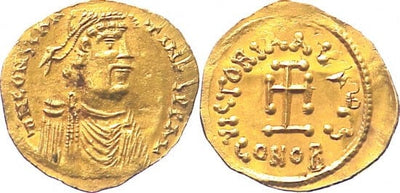 kosuke_dev ビザンツ帝国 コンスタンティヌス4世 668-685年 トレミシス 金貨 極美品-美品