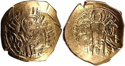 kosuke_dev ビザンツ帝国 アンドロニコス2世・3世共同統治 ヒュペルピュロン金貨 1282-1328年 極美品