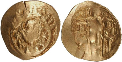 ビザンツ帝国 アンドロニコス2世・ミハエル9世 ヒュペルピュロン金貨 1282-1328年 美品+