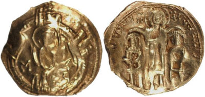 ビザンツ帝国 アンドロニコス2世・ミハエル9世 ヒュペルピュロン金貨 1282-1328年 極美品