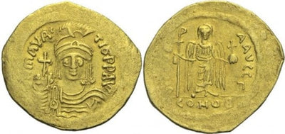 ビザンツ帝国 マウリキウス ソリダス金貨 582-602年 美品