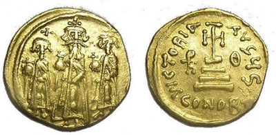 ビザンツ帝国 ヘラクリウス ソリダス金貨 610-641年 極美品