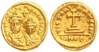 kosuke_dev ビザンツ帝国 ヘラクレイオス コンスタンティヌス 613-638年 ソリダス 金貨 極美品