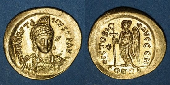 kosuke_dev ビザンツ帝国 アナスタシウス帝 ソリダス金貨 498-518年 極美品