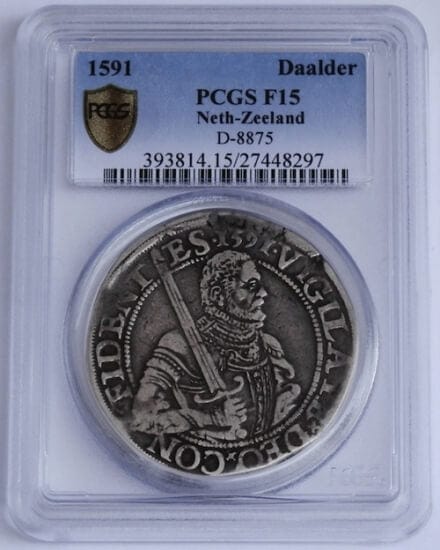 PCGS F15】オランダ ゼーラント州 Daalder銀貨 1591年 | アンティーク