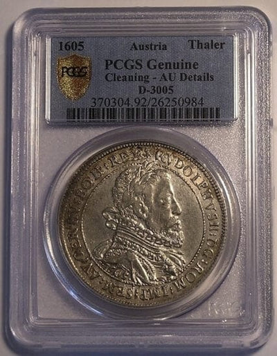 kosuke_dev PCGS オーストリア ルドルフ2世 1605年 ターレル 銀貨 AU 準未品