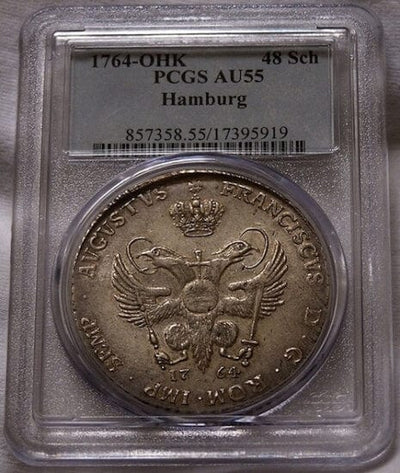 kosuke_dev PCGS ハンブルク ダブルイーグル 1764年 ターレル 銀貨 AU55