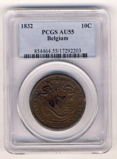 kosuke_dev 【PCGS AU55】ベルギー 10セント硬貨 1832年 レア