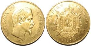 kosuke_dev 【PCGS】フランス ナポレオン3世 100フラン硬貨 1852-1870年 未使用