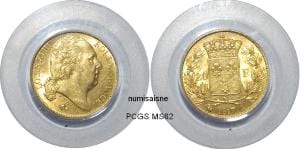 kosuke_dev 【PCGS MS62】フランス ルイ18世硬貨 1817年 極美品
