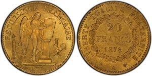 【PCGS MS63】フランス 20フラン金貨 1878年