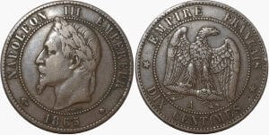 kosuke_dev 【PCGS MS63】フランス ナポレオン3世 10サンチーム銅貨 1865年