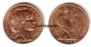 kosuke_dev 【PCGS GENUINE】フランス マリアンヌ 20フラン硬貨 1905年