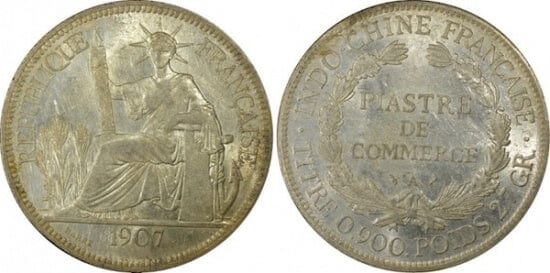 kosuke_dev 【PCGS AU58】フランス ピアストル銀貨 1907年