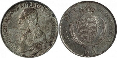 kosuke_dev 【PCGS AU55】ザクセン フレデリック・オーガスタス 1ターレル硬貨 1821年