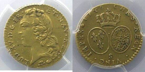 kosuke_dev 【PCGS AU50】フランス ルイ15世金貨 1746年