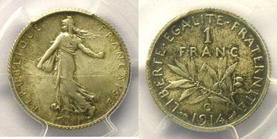 kosuke_dev PCGS カステルサラサン 種を蒔く女性像 1914年C 1フラン 金貨 MS65