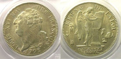 kosuke_dev PCGS ルイ16世 1792年A エキュ 銀貨 MS62