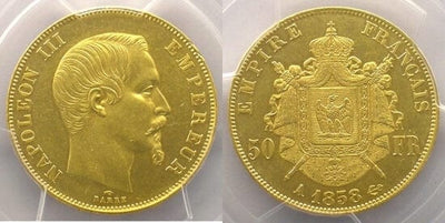 kosuke_dev PCGS ナポレオン3世 1858年 50フラン 金貨 MS62