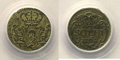 PCGS コルス 1764年 2ソルド 金貨 AU53