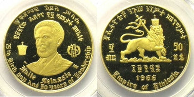 kosuke_dev PCGS エチオピア ハイレセラシエ１世 EE1958年 50ドル 金貨 PR64