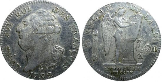 kosuke_dev PCGS ルイ16世 1792年B エキュ 銀貨 AU55