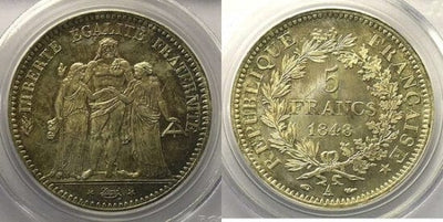 kosuke_dev PCGS ヘラクレス 1848年A 5フラン 銀貨 MS65