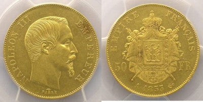 kosuke_dev PCGS ナポレオン3世 1855年 50フラン 金貨 AU58