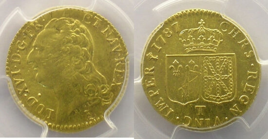kosuke_dev PCGS ルイ16世 1787年T ルイドール 金貨 AU53